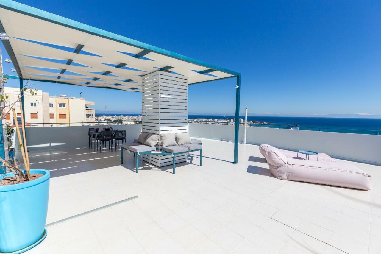Groovy & Cozy Apt With Private Seaview Rooftop Terrace Rhodes City ภายนอก รูปภาพ